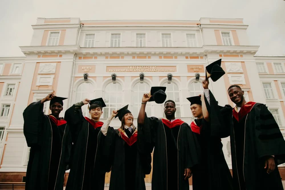 International graduates celebrating at a German university