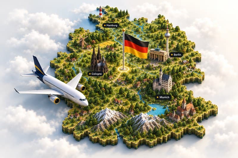 Illustrated map of Germany